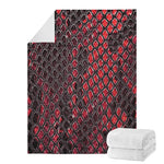 Red And Black Snakeskin Print Blanket