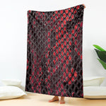 Red And Black Snakeskin Print Blanket