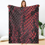 Red And Black Snakeskin Print Blanket