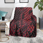 Red And Black Snakeskin Print Blanket