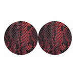Red And Black Snakeskin Print Car Coasters
