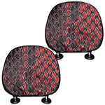 Red And Black Snakeskin Print Car Headrest Covers