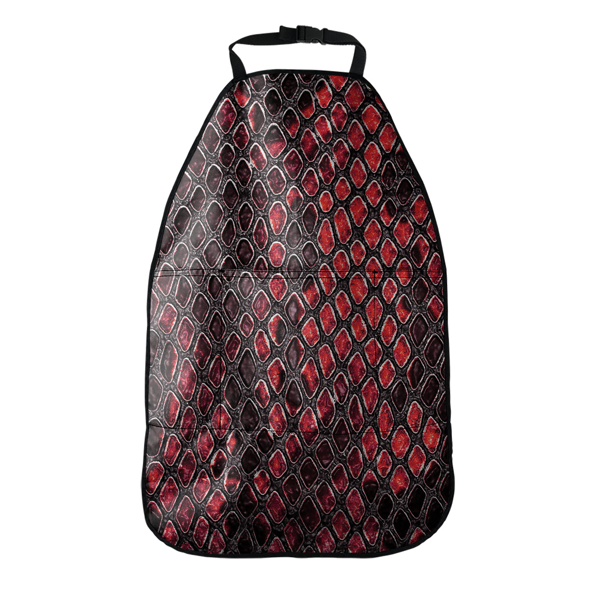 Red And Black Snakeskin Print Car Seat Organizers