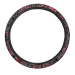 Red And Black Snakeskin Print Car Steering Wheel Cover