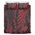 Red And Black Snakeskin Print Duvet Cover Bedding Set