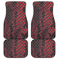 Red And Black Snakeskin Print Front and Back Car Floor Mats