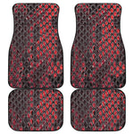 Red And Black Snakeskin Print Front and Back Car Floor Mats