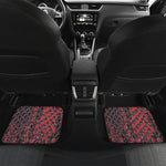 Red And Black Snakeskin Print Front and Back Car Floor Mats