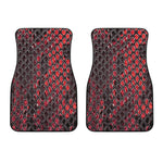 Red And Black Snakeskin Print Front Car Floor Mats