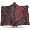 Red And Black Snakeskin Print Hooded Blanket