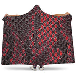 Red And Black Snakeskin Print Hooded Blanket