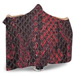 Red And Black Snakeskin Print Hooded Blanket