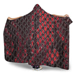 Red And Black Snakeskin Print Hooded Blanket