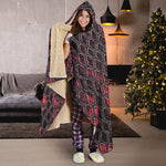 Red And Black Snakeskin Print Hooded Blanket