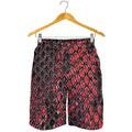 Red And Black Snakeskin Print Men's Shorts