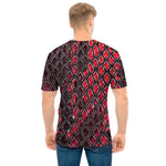 Red And Black Snakeskin Print Men's T-Shirt