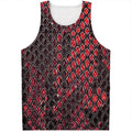 Red And Black Snakeskin Print Men's Tank Top