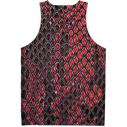 Red And Black Snakeskin Print Men's Tank Top
