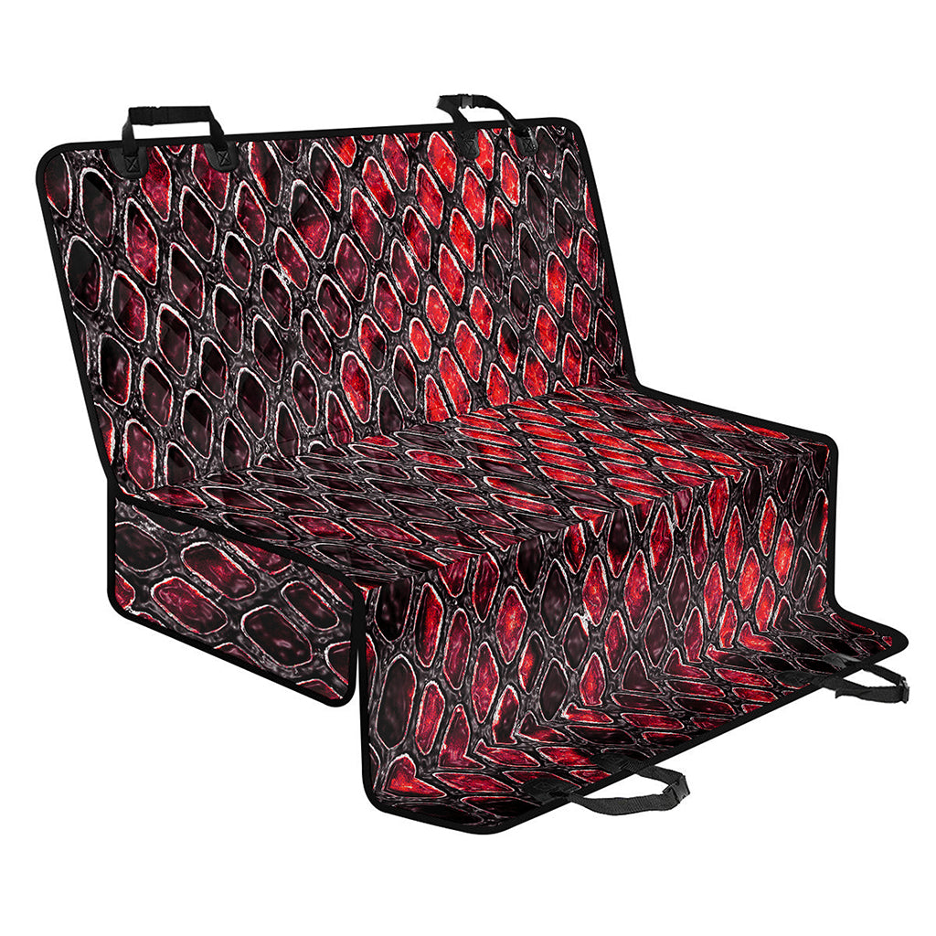 Red And Black Snakeskin Print Pet Car Back Seat Cover