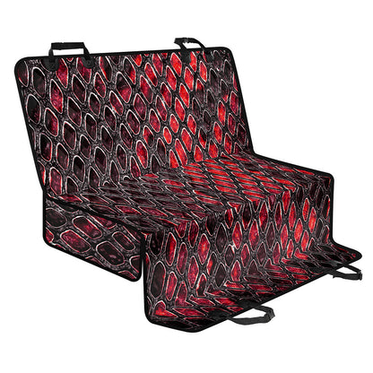 Red And Black Snakeskin Print Pet Car Back Seat Cover