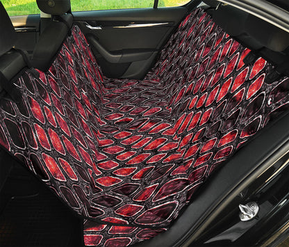 Red And Black Snakeskin Print Pet Car Back Seat Cover