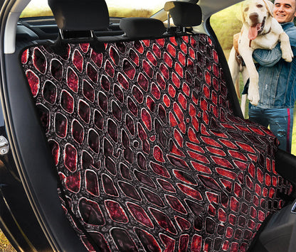 Red And Black Snakeskin Print Pet Car Back Seat Cover