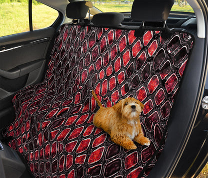Red And Black Snakeskin Print Pet Car Back Seat Cover