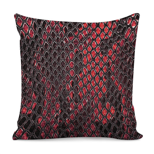 Red And Black Snakeskin Print Pillow Cover
