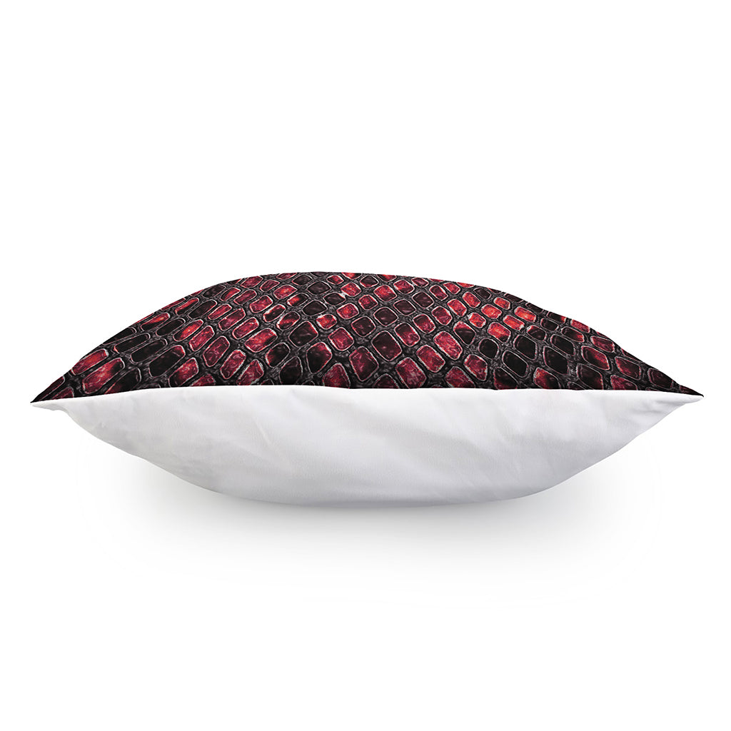 Red And Black Snakeskin Print Pillow Cover