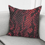 Red And Black Snakeskin Print Pillow Cover