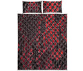 Red And Black Snakeskin Print Quilt Bed Set