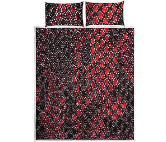 Red And Black Snakeskin Print Quilt Bed Set