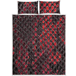Red And Black Snakeskin Print Quilt Bed Set