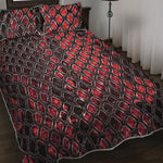 Red And Black Snakeskin Print Quilt Bed Set