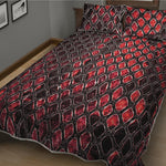 Red And Black Snakeskin Print Quilt Bed Set