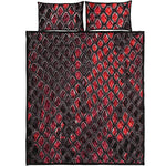 Red And Black Snakeskin Print Quilt Bed Set