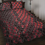 Red And Black Snakeskin Print Quilt Bed Set