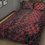 Red And Black Snakeskin Print Quilt Bed Set