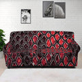 Red And Black Snakeskin Print Sofa Cover