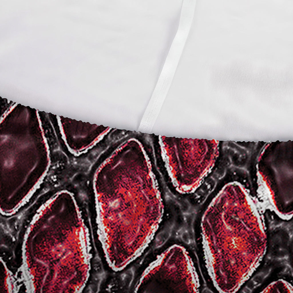 Red And Black Snakeskin Print Sofa Cover