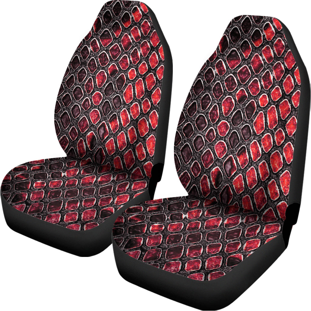 Red And Black Snakeskin Print Universal Fit Car Seat Covers
