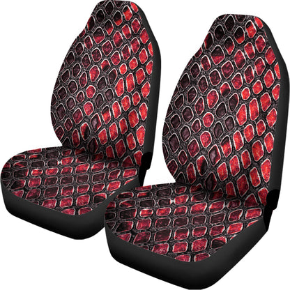 Red And Black Snakeskin Print Universal Fit Car Seat Covers