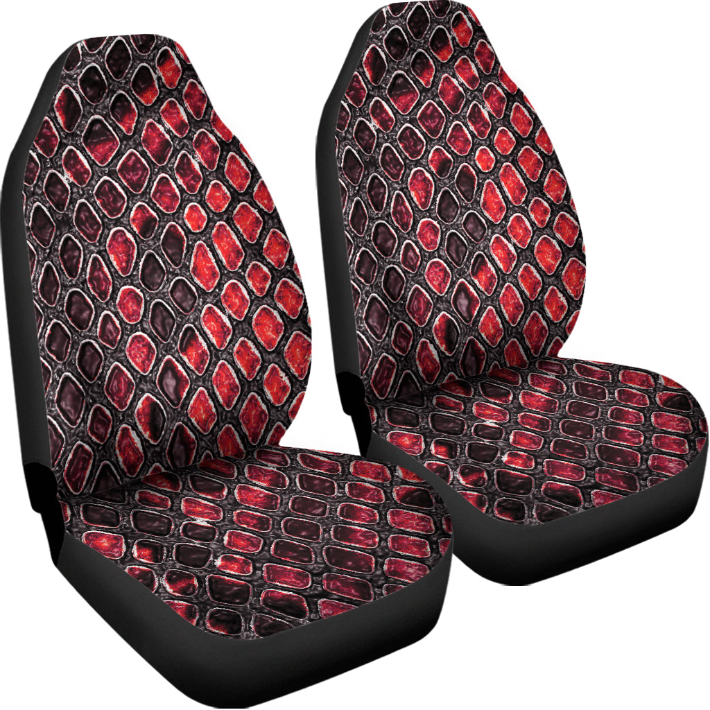 Red And Black Snakeskin Print Universal Fit Car Seat Covers