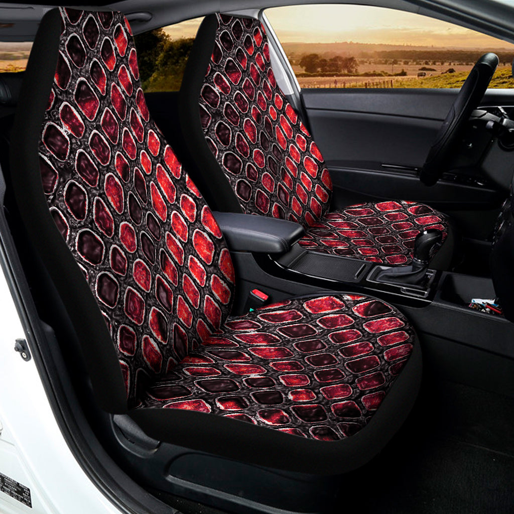 Red And Black Snakeskin Print Universal Fit Car Seat Covers