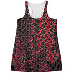Red And Black Snakeskin Print Women's Racerback Tank Top