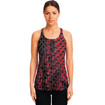 Red And Black Snakeskin Print Women's Racerback Tank Top