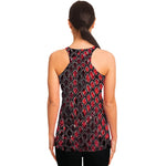Red And Black Snakeskin Print Women's Racerback Tank Top
