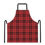 Red And Black Tartan Pattern Print Apron