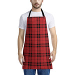 Red And Black Tartan Pattern Print Apron