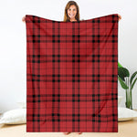 Red And Black Tartan Pattern Print Blanket